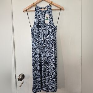 Michael Kors Blue and White Patterned Dress